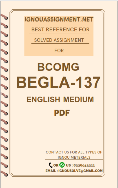 solved assignment of begla 137