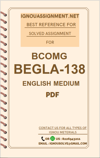 begla 138 solved assignment 2022 23 pdf